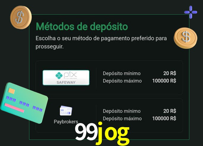 O cassino 99jog oferece uma grande variedade de métodos de pagamento